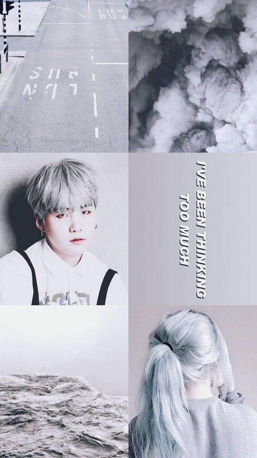 Gray Bts Aesthetic Suga Wallpaper