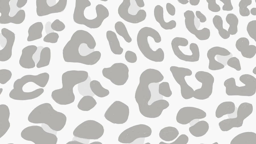 Gray Cute Leopard Print Wallpaper