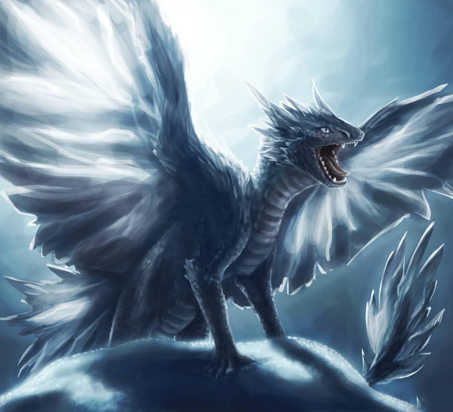 Gray Ice Dragon Wallpaper