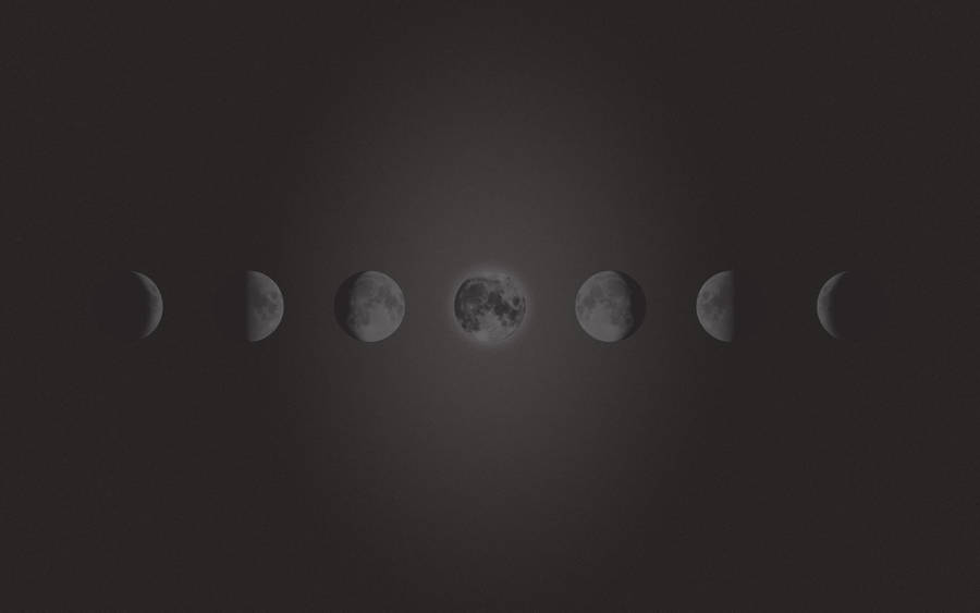 Gray Moon Phases Graphic Wallpaper