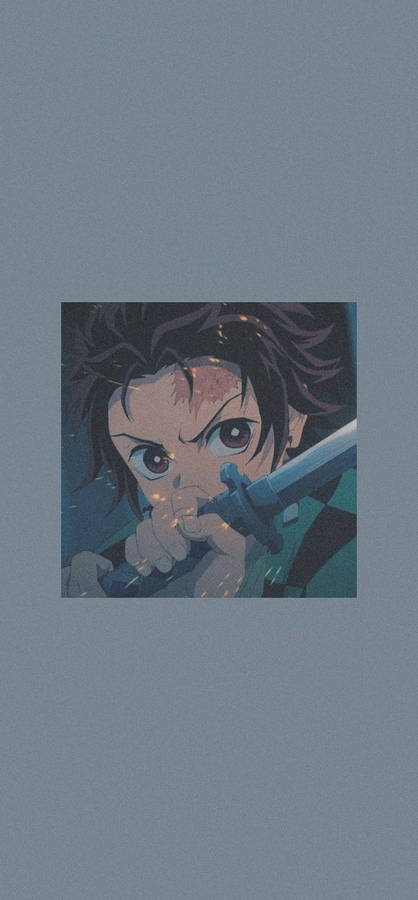 Gray Tanjiro Aesthetic Wallpaper