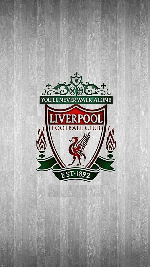 Gray Wood Liverpool Fc Logo Wallpaper