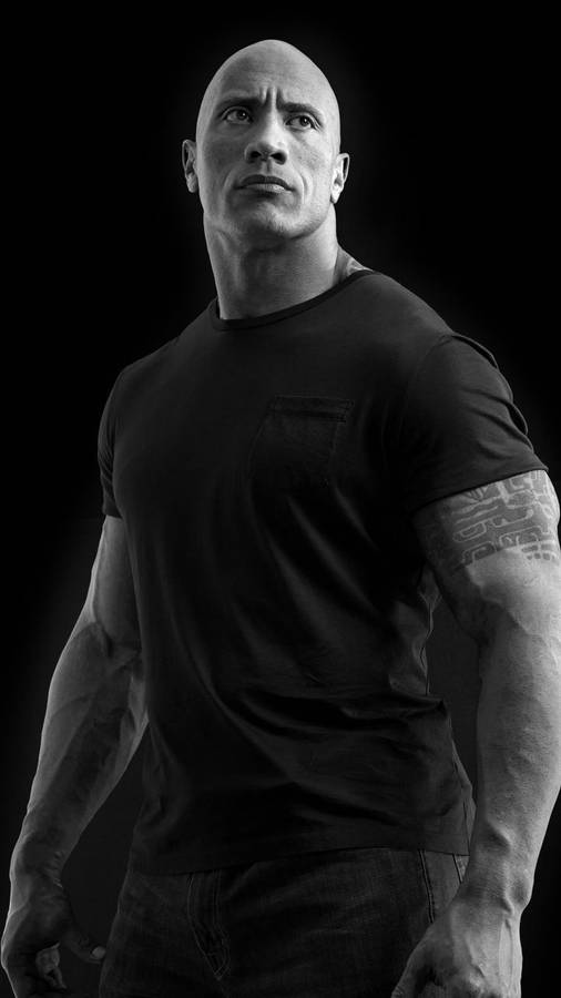 Grayscale Dwayne Johnson The Rock Wallpaper