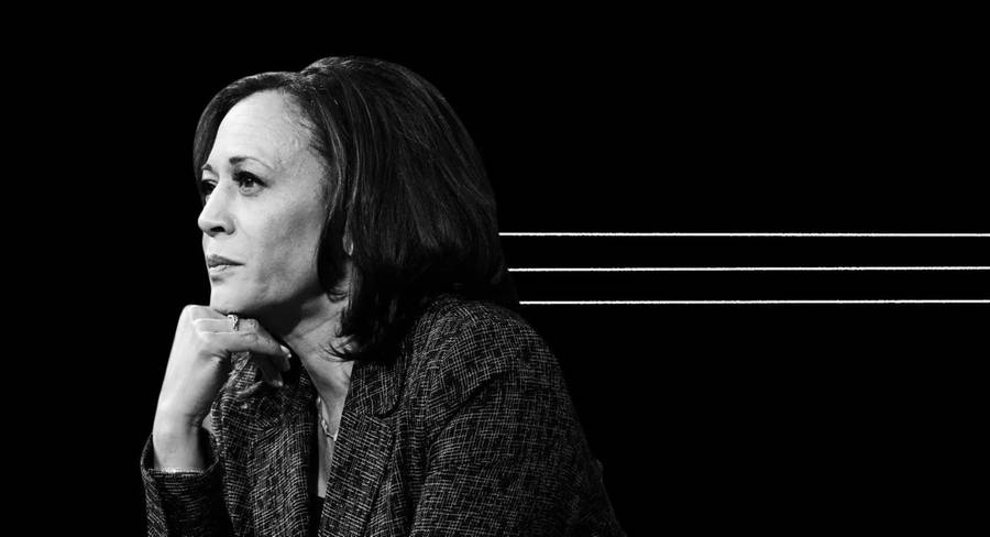 Grayscale Kamala Harris Wallpaper