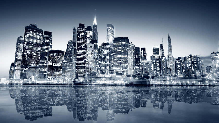 Grayscale New York City Laptop Wallpaper