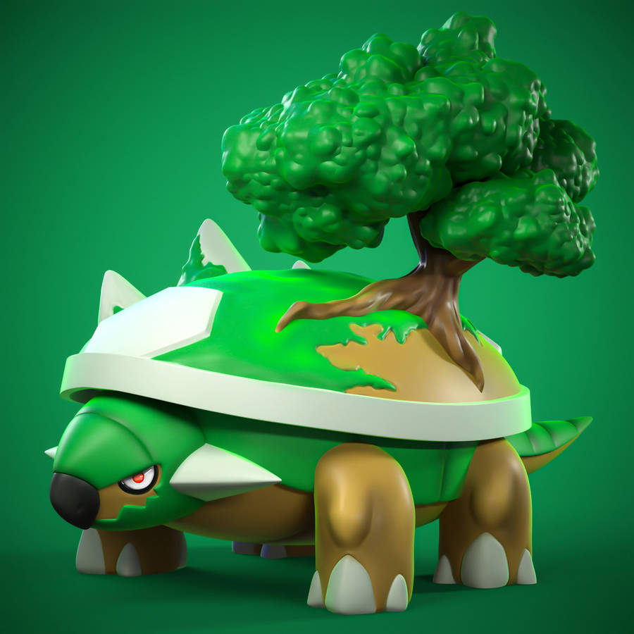 Green 3d Torterra Wallpaper