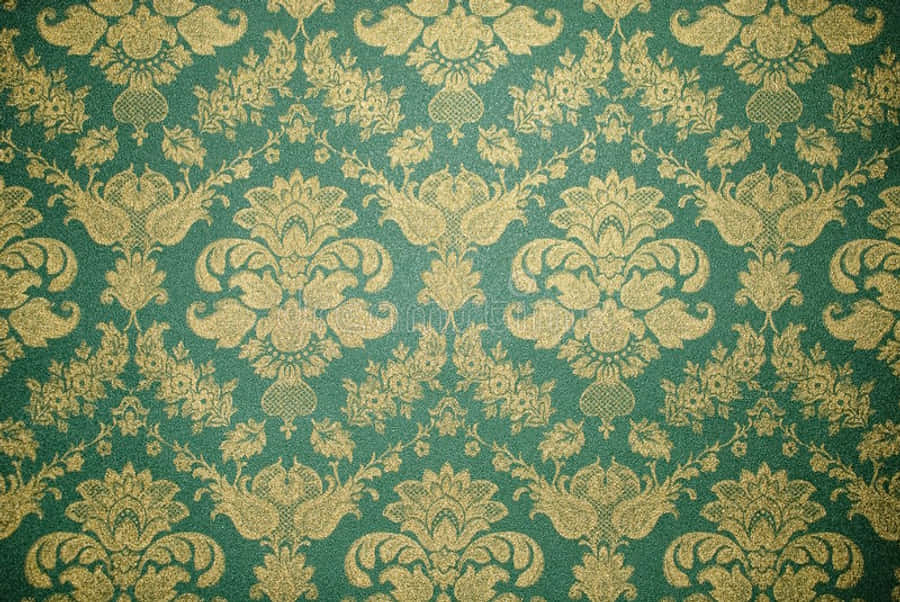 Green And Brown Vintage Wall Art Pattern Wallpaper
