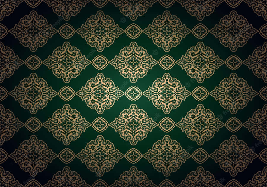 Green And Brown Wall Art Pattern Interior Wallpaper