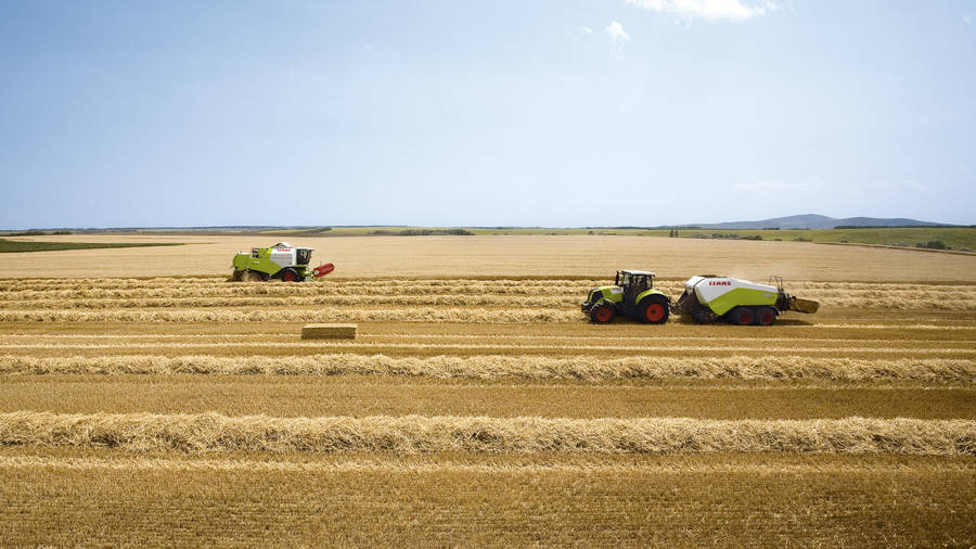 Green And White Claas Tractor Wallpaper