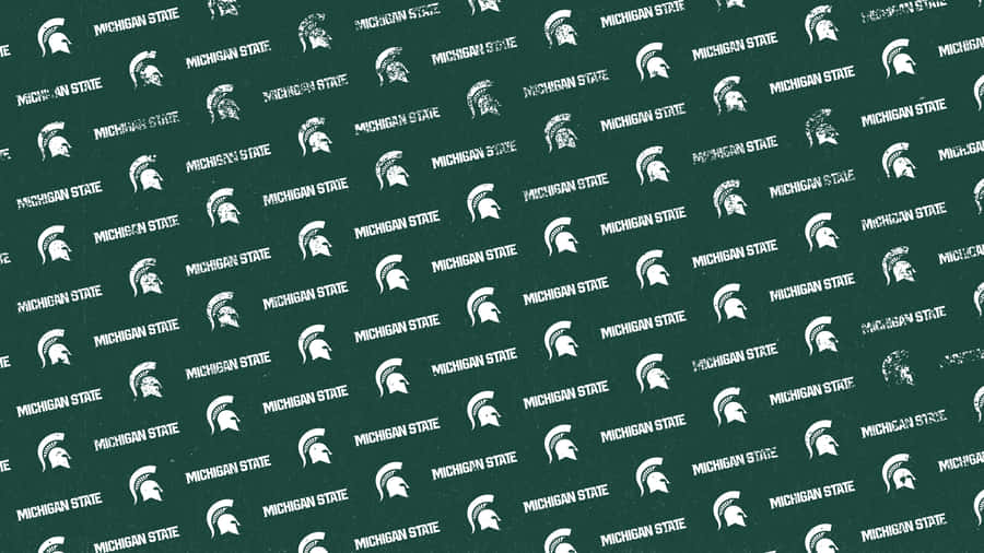 Green And White Michigan State Spartans Pattern Wallpaper