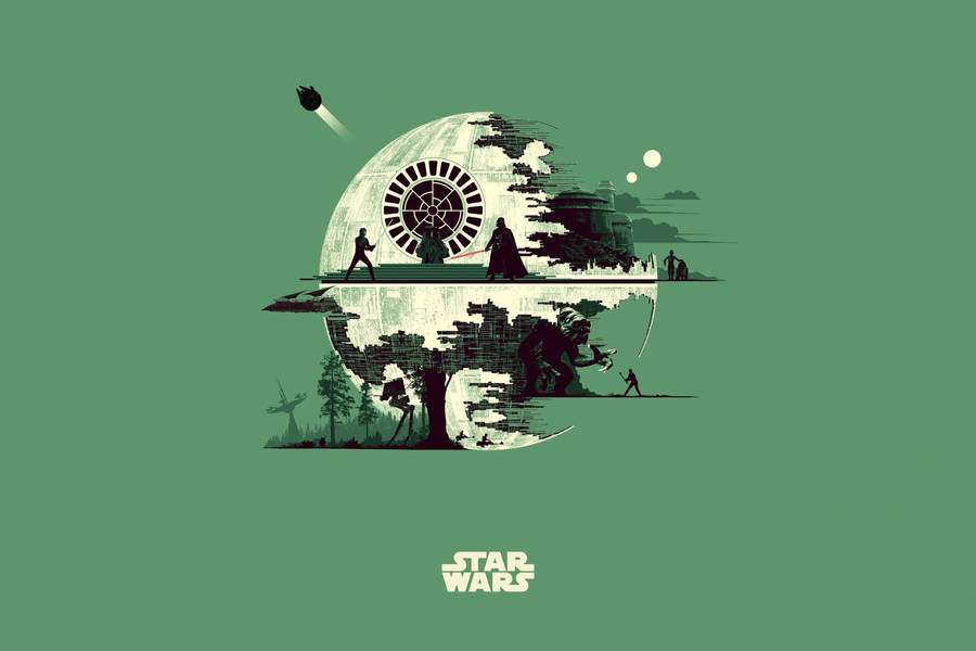 Green Animated Star Wars Tablet Wallpaper