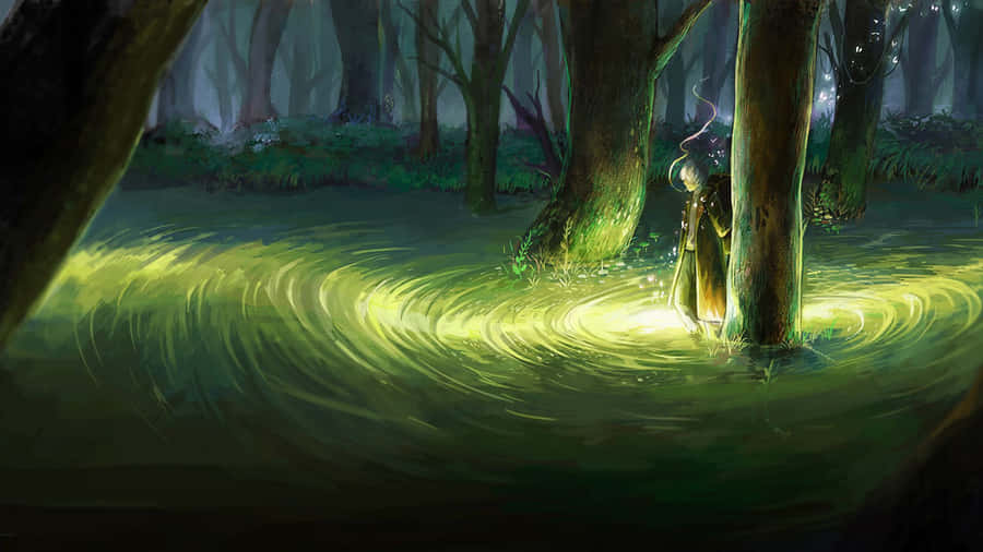 Green Anime Ginko Of Mushishi Wallpaper