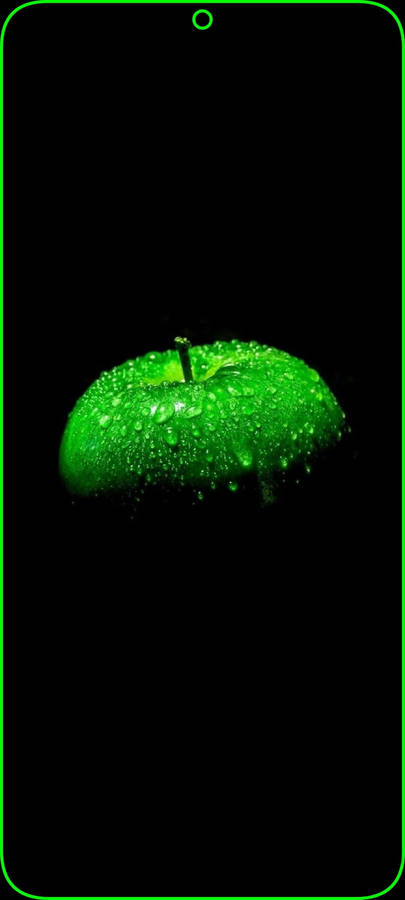 Green Apple Middle Punch Hole Wallpaper