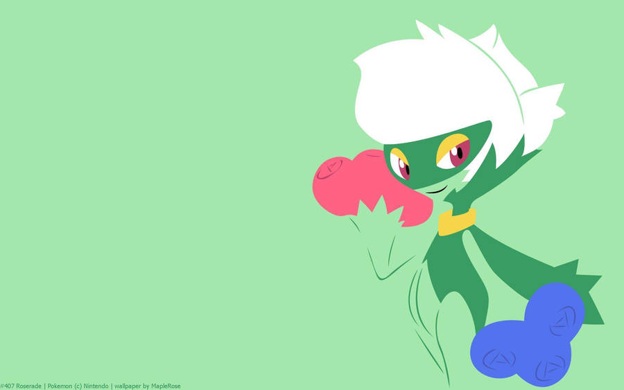 Green Background Roserade Wallpaper