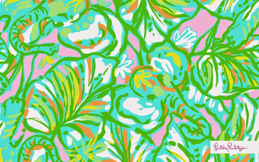 Green Elephants Lilly Pulitzer Desktop Wallpaper