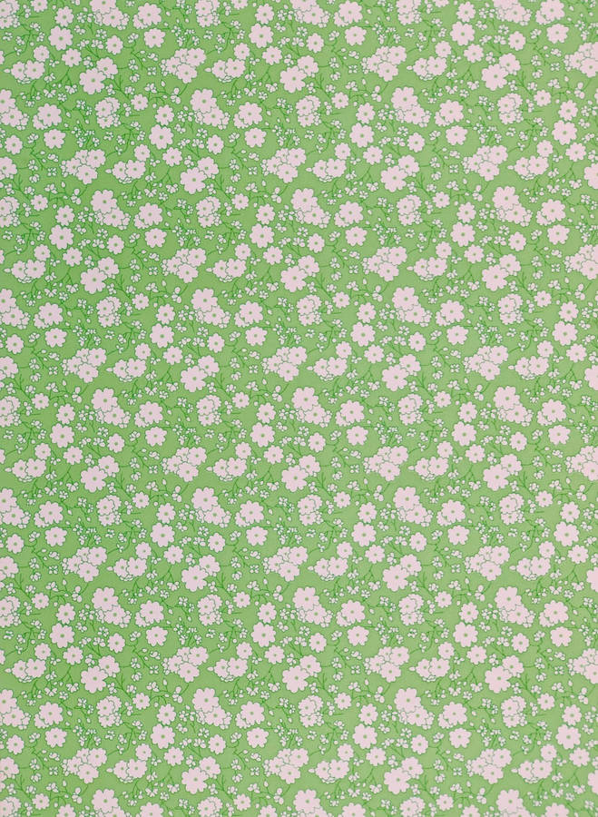 Green Floral Symmetrical Wallpaper