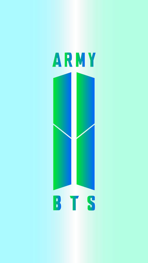 Green Gradient Bts Army Logo Wallpaper