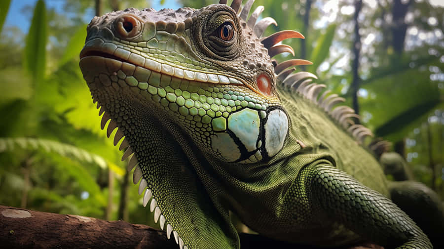 Green Iguana Closeupin Natural Habitat.jpg Wallpaper