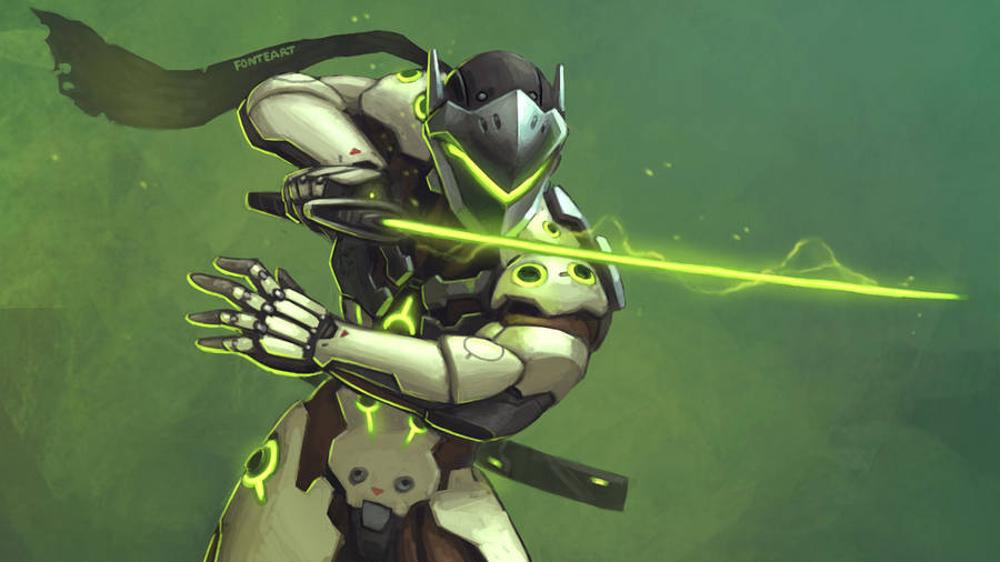 Green Katana Genji Shimada Overwatch Wallpaper