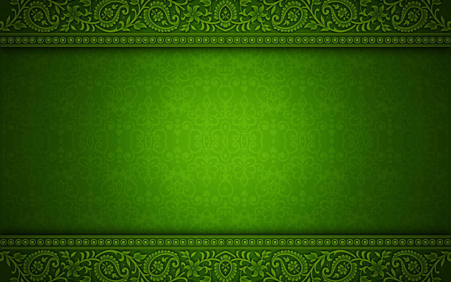 Green Khmer Patterned Backdrop Wallpaper