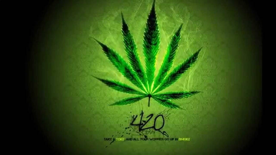 Green Marijuana Leaf 420 Wallpaper