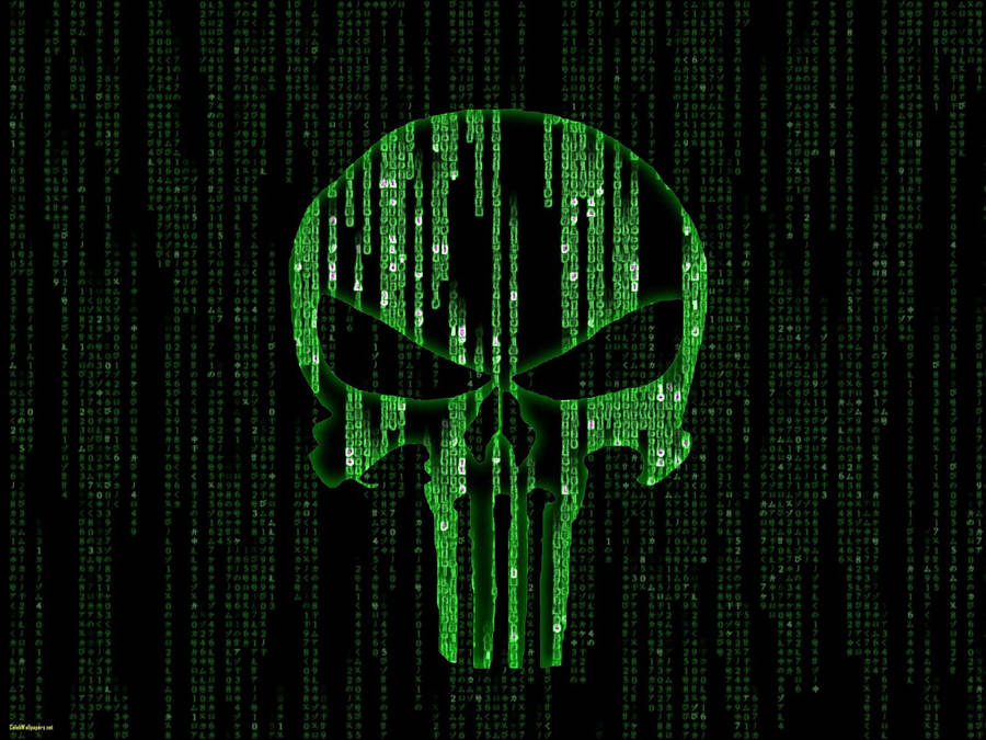 Green Matrix Punisher Wallpaper