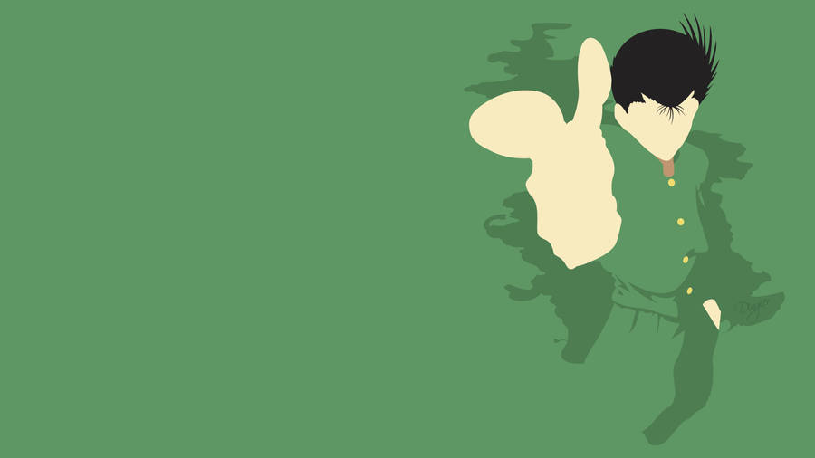 Green Minimalist Art Yuyu Hakusho Wallpaper