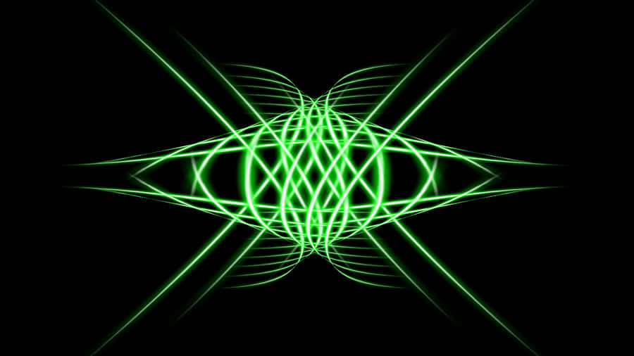 Green Neon Laser Symmetry Wallpaper