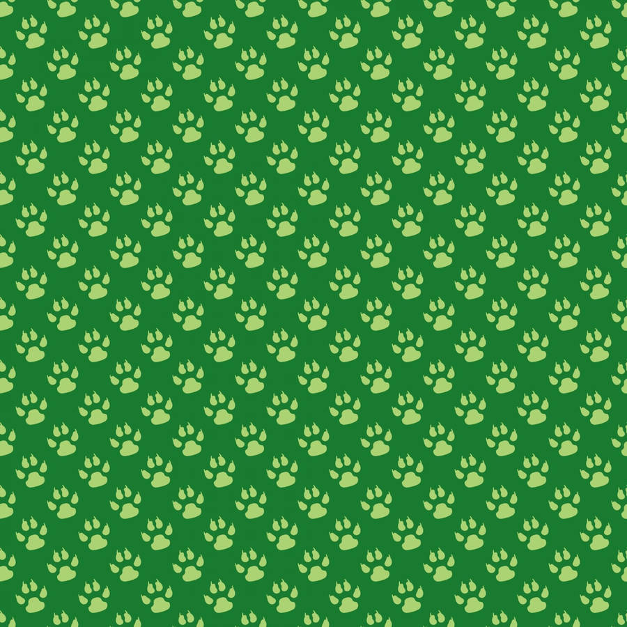 Green Paw Prints Wallpaper