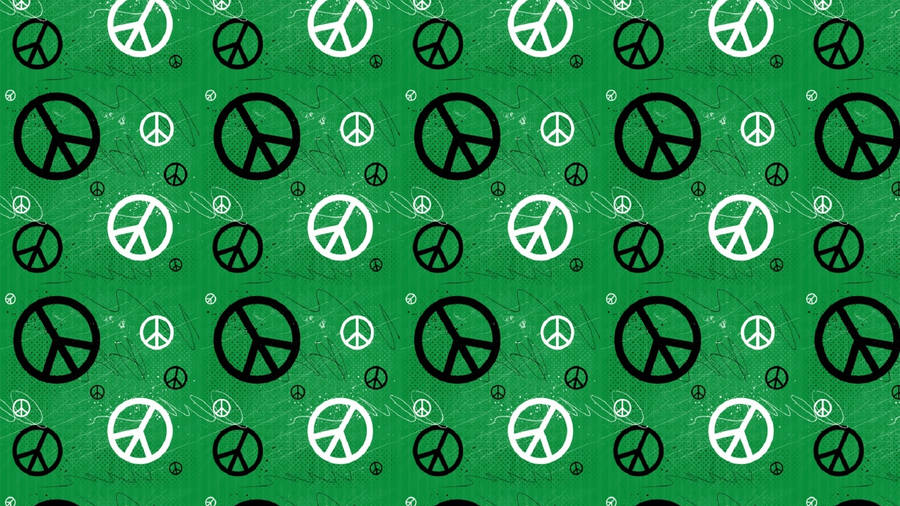 Green Peace Pattern Wallpaper