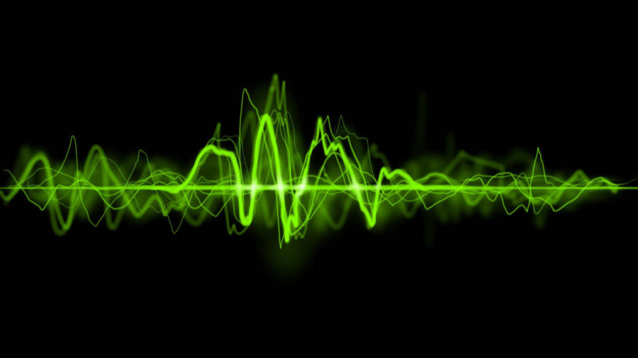 Green Sound Wave In Led 4k Wallpaper