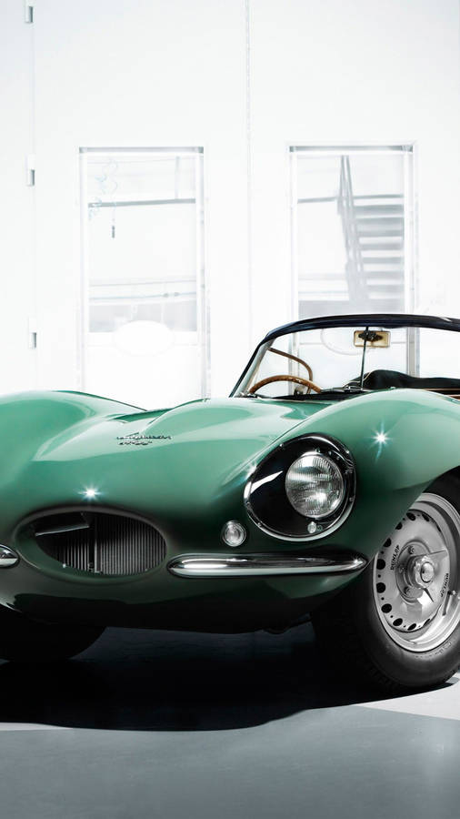 Green Vintage Jaguar Car Wallpaper