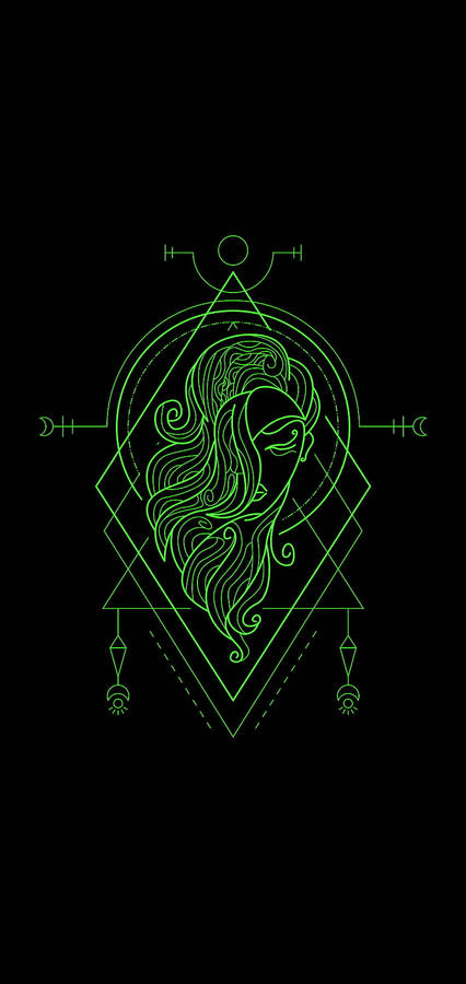 Green Virgo Zodiac Geometric Wallpaper