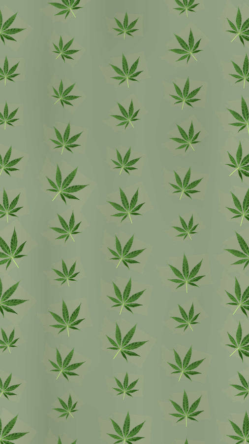 Green Weed Pattern For Iphone Screens Wallpaper