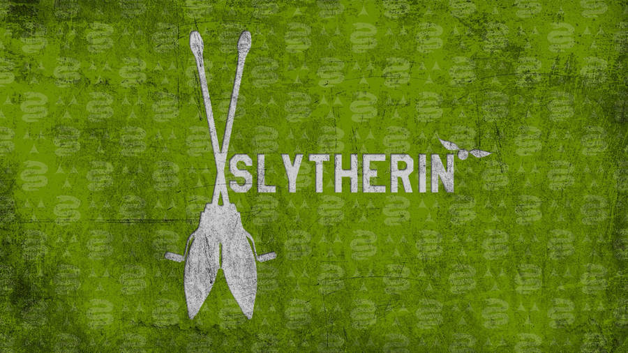 Green White Slytherin Brooms Wallpaper