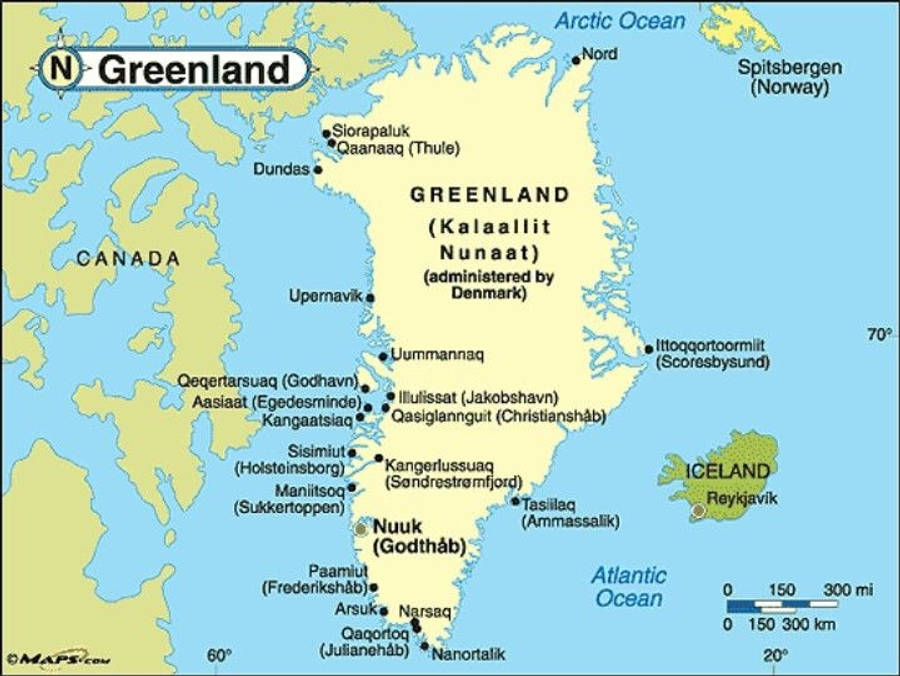 Greenland Geographical Map Wallpaper