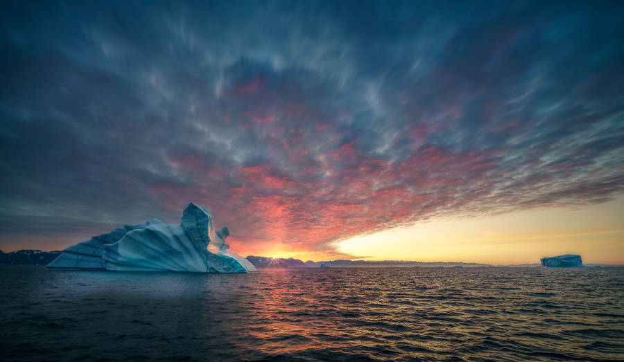 Greenland Sea Sunset Wallpaper