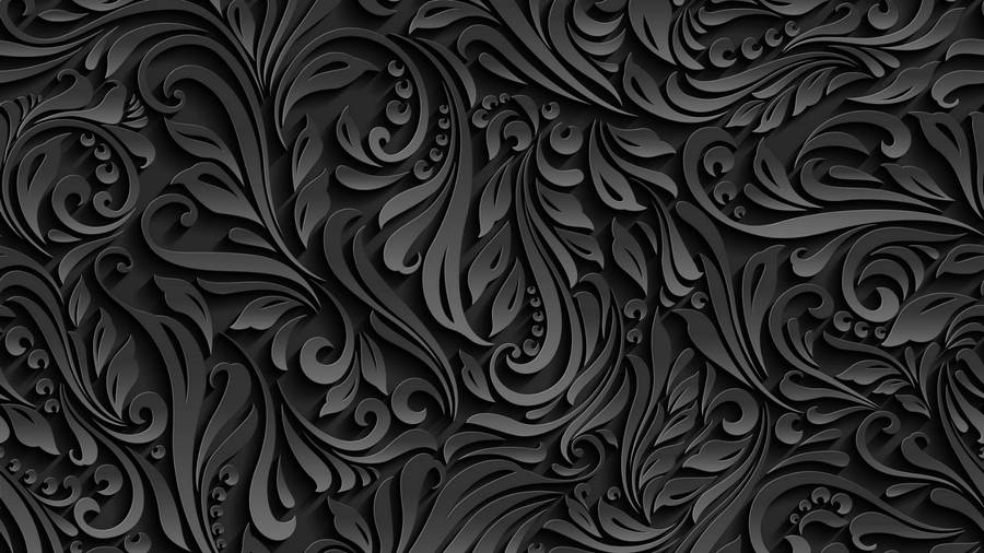 Grey Background With Stylized Leaf Pattern Wallpaper