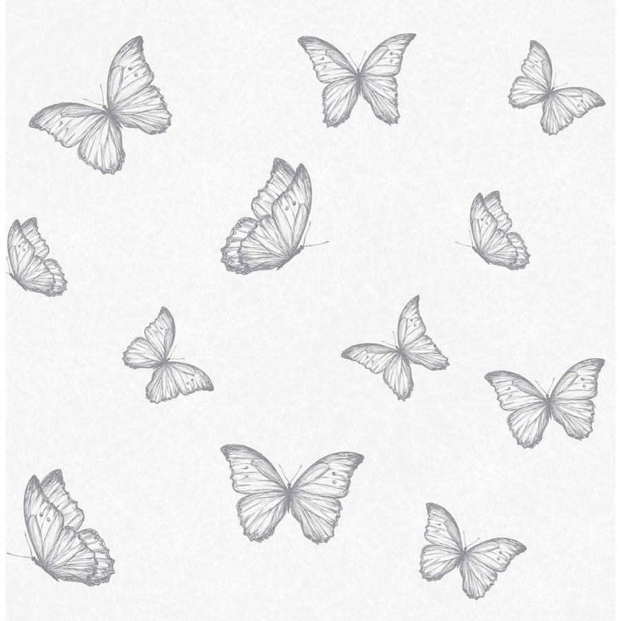Grey Butterfly Art Wallpaper