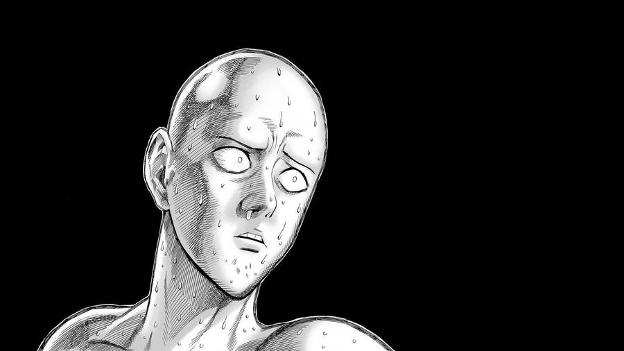 Greyscale Funny Anime Saitama Wallpaper