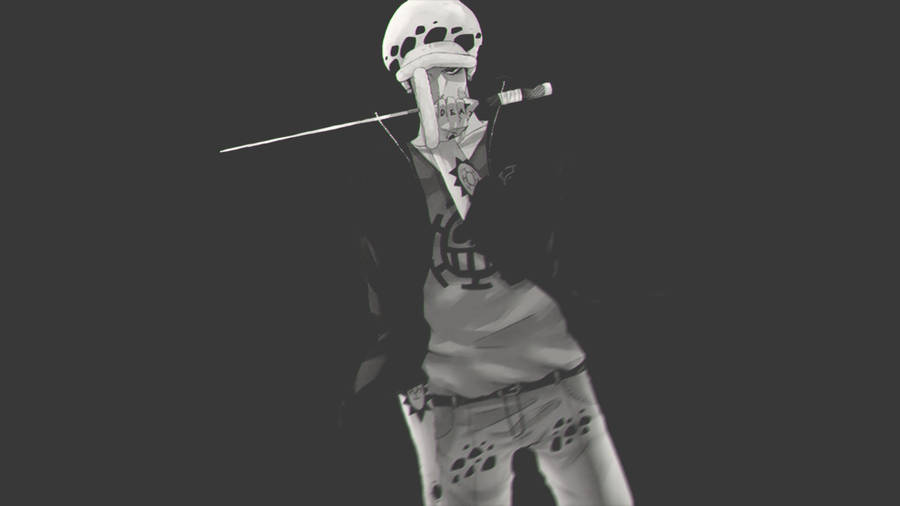 Greyscale Trafalgar Law Wallpaper