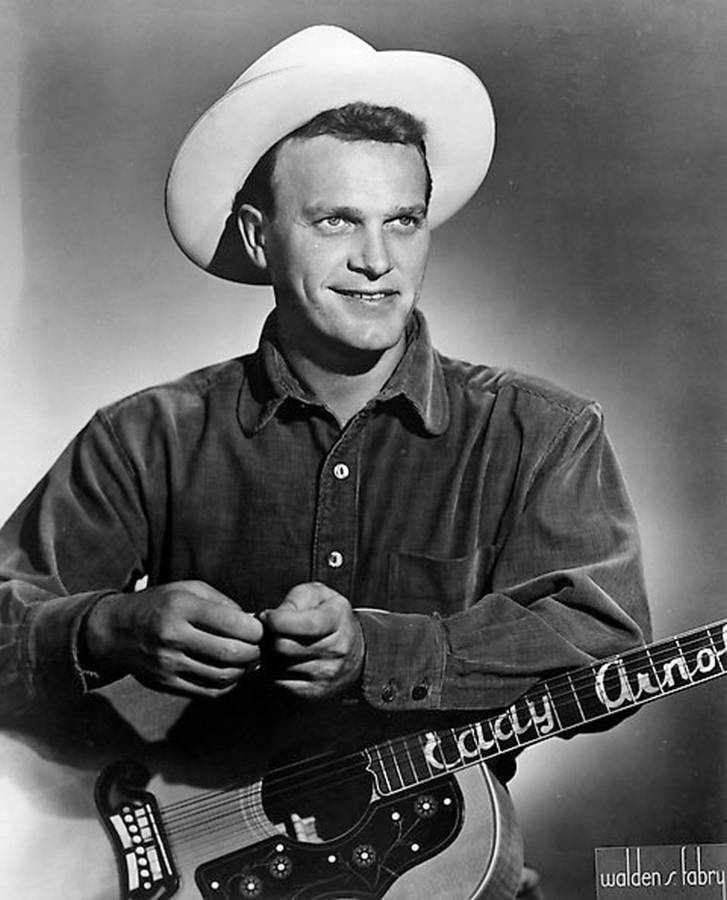 Greyscale Us Country Singer Eddy Arnold With Hat Wallpaper