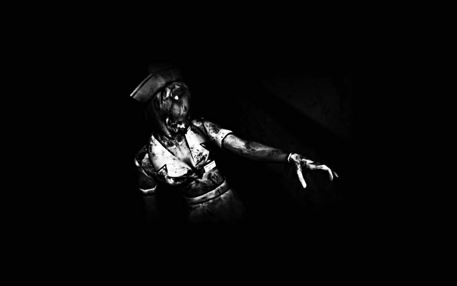 Greyscale Zombie Nurse Wallpaper