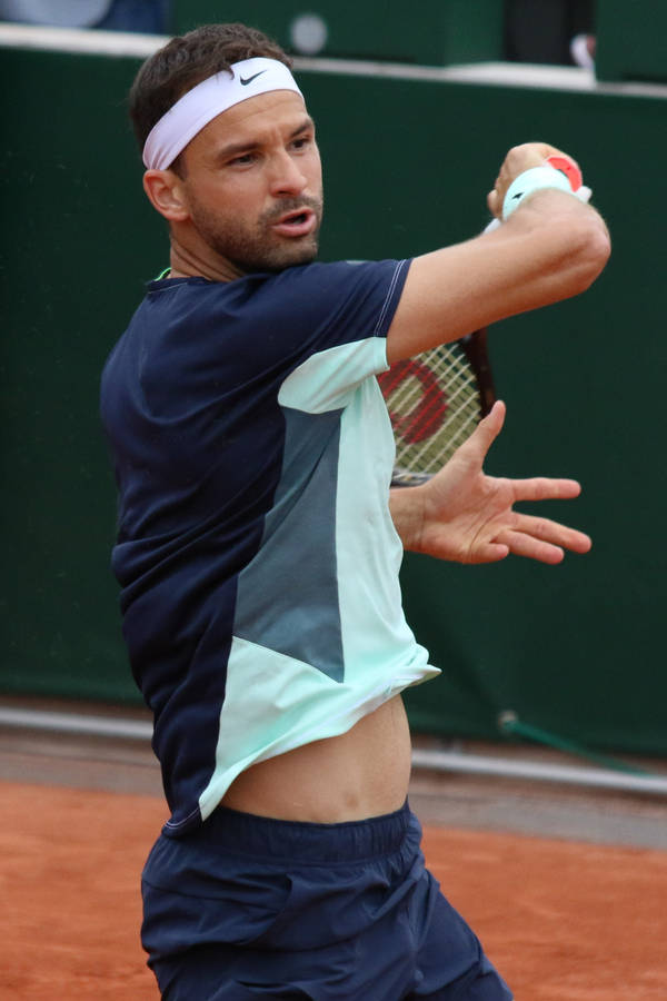 Grigor Dimitrov In Shades Of Blue Wallpaper