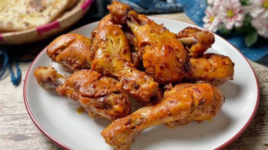 Grilled Tandoori Chicken Legs Wallpaper