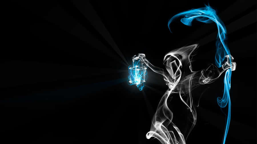Grim Reaper With Neon Halloween Light Wallpaper