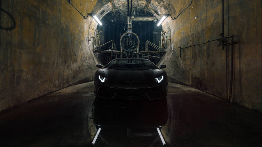 Gritty Black Lamborghini Wallpaper