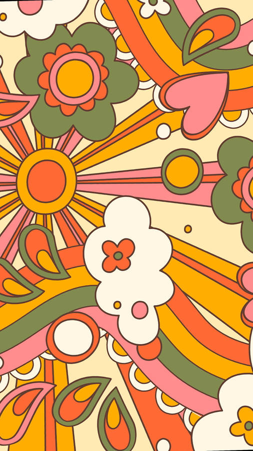 Groovy Sunshine 70s Retro Aesthetic Wallpaper