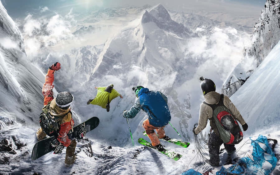 Group Skiing Sports 4k Wallpaper