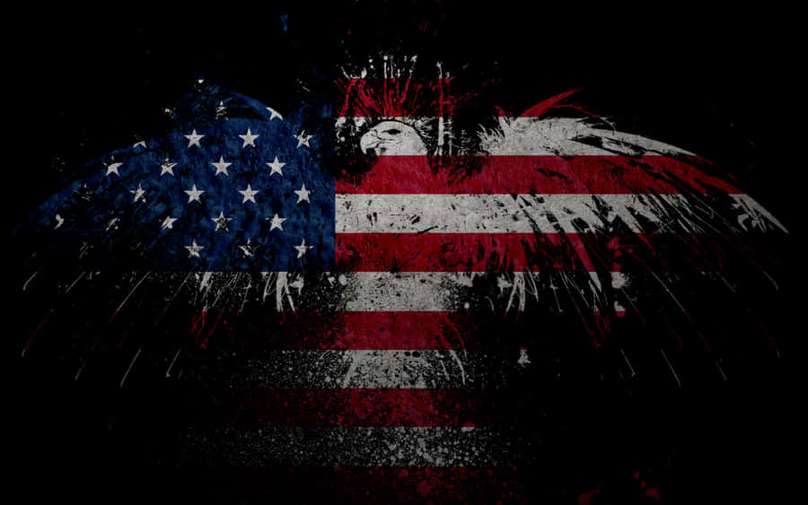 Grunge_ American_ Flag_ Dark_ Background.jpg Wallpaper